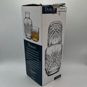 Dublin crystal bedside water carafe / decanter and glass set